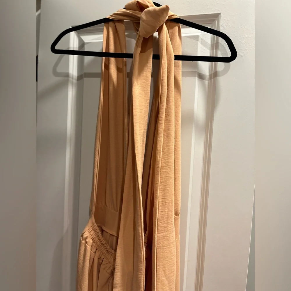 NWT Parisian multi-way tie peach Jumpsuit OS fits M-XL - Picture 10 of 14